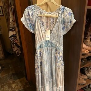 LoveShackFancy Tula Dress Ocean Spray Mist Print Mix